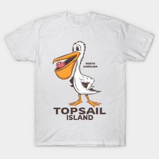 Topsail Island, NC Summertime Vacationing Pelican & Fish T-Shirt